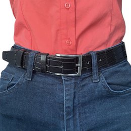 3 cm breiter Ledergürtel mit Krokoprägung in 6 Farben - Damengürtel oder Herrengürtel