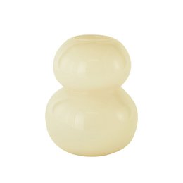 Large, round, off-white ceramic vase with a bulbous shape, suitable for displaying dried flowers.