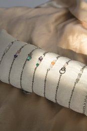 Birthstone Armbånd - Sølv (kan bestilles pr. måned)