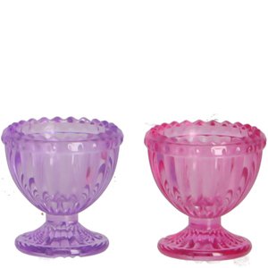 Glas Eierbecher Benno auf Fuß, 2 Farben, D6cm, H6c
