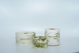 Handgefertigte Naturkerzen in Marmoroptik – groß