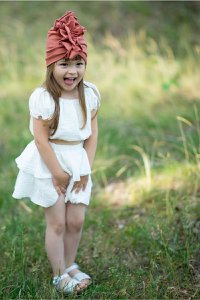 Girls' CHARLOTTE WHITE blouse with skirt