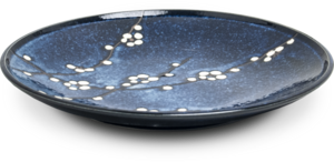 Edo Hanablue Plate 22,5x3cm, porcelain, Japan