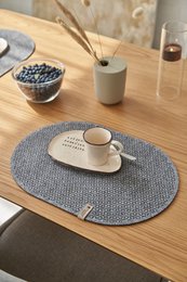 Vilten placemat ovaal STELLE grijs