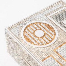Saint Tropez Gold Diamond Pavé Tape Aftentaske