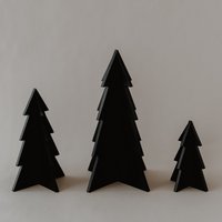 Christmas trees in a set of 3 black (PU = 6 pieces)