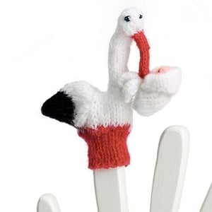 Fingerpuppe Storch-mit-Baby