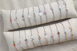 Bracelet Jasper Heart & Chalcedony - Gold