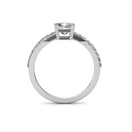 Bague Simple Square - Argenté et Cristal