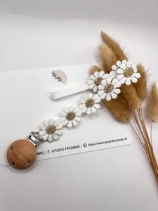 Schnullerkette Gänseblümchen gold