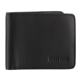 Portfel RFID i NFC - Czarny skórzany portfel antypoślizgowy - 9 kart - Prezent dla mężczyzn - Billfold
