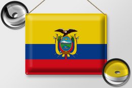 Blechschild Flagge Ecuador 40x30cm Flag of Ecuador