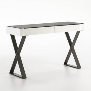 CONSOLA 131X40X76 KRISTAL NEGRO/BLANCO METAAL NEGRO TH3662300