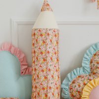 Cotton crayon pillow “Spring garden”