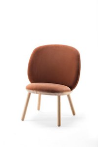 Naïeve lage stoel, terracotta, velours