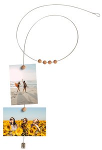 Fototouw PIMP AND CREATE met natuurlijke houten magneten, 1,5 m, zilver