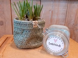 SIZO Knitted Paper Bag Olive med vandtæt biologisk nedbrydeligt for
