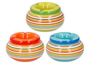 Ceramic ashtra 3, colorful (b/h/t) 11x6x11cm