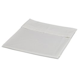 White cotton bed sheet with subtle striped pattern.