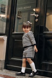 Pantalon ensemble pied-de-poule Harper