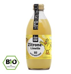 Organic lemon-lime syrup, 100% organic, 100% delicious, mix up to 4 L drink.