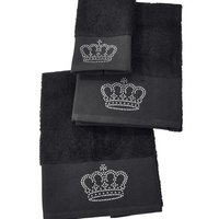Towels BLACK LINE STONE CROWN