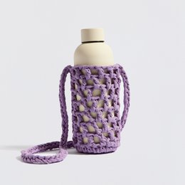 “Athena” håndlavet crossbody flaskeholder lavendel