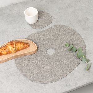 Tischset und Untersetzer MILLSTONES, Wollfilz