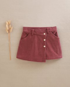 Girl's burgundy corduroy skirt with buttons P20-19601071