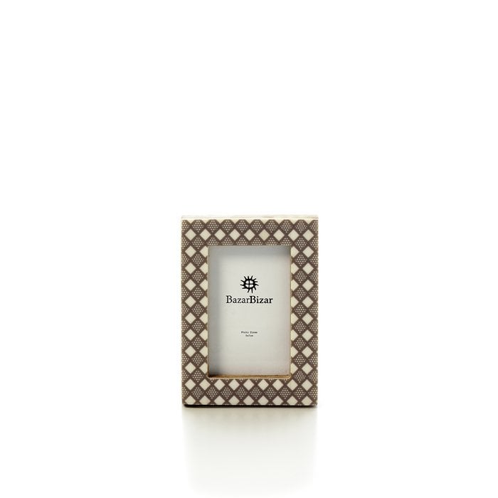 Het diamantgeslepen frame - witbruin - 5x7