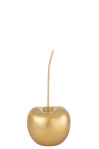 J-Line decoratie Kers - polyresin - goud - klein