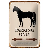 Blechschild Spruch 12x18cm Pferd Parking only all others Dekoration