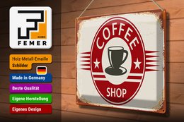 Tin Sign Retro 40x30cm Coffee Shop Coffee Cup