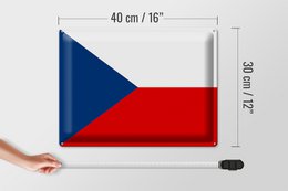 Tin Sign Flag Czech Republic 40x30cm Flag Czech Republic