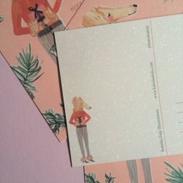 Christmas Poodle Postcard (eco friendly)