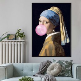The Girl Blowing Bubblegum Print