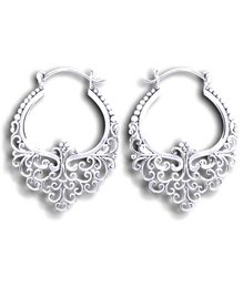 Gode ​​Karma Sølvspidse Creoler - 925 Sterling Boheme Style Øreringe OHR925-11