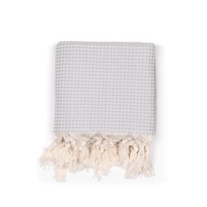 Handgewebtes Waffelpiqué-Handtuch | Grau