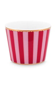 Egg Cup Love Birds Stripes Red-Pink