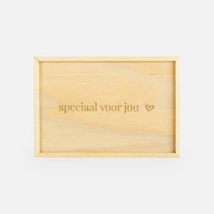Wooden box with sliding lid - 'Specially for you'
