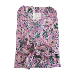 “Lilac” floral cotton kimono