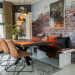 Kobberkedel hængelampe "Round M - Weathered"