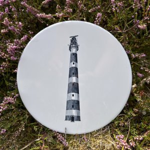 Wandkreis Leuchtturm Ameland – Runde Wanddekoration 20 cm | Maritime Wandfliese