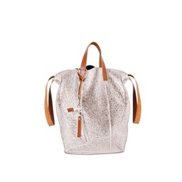 Borsa tote grande Linda oro rosa metallizzato