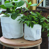 SIZO Waschbare Papiertüte Weiß mit biologisch abbaubarem, wasserdichtem Innenfutter