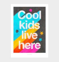 Seje børn bor her | Illustration Nursery Art Print