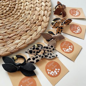 Fliege Leder (schwarz/weiß)