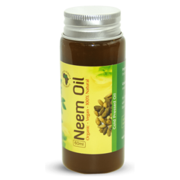 Neem oil, a natural body oil with a golden-brown color and a distinctive earthy aroma, suitable for various skin and hair care applications.