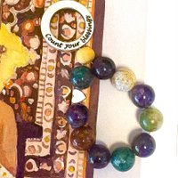 Keychain protective stone Amethyst and Agate / support and strength