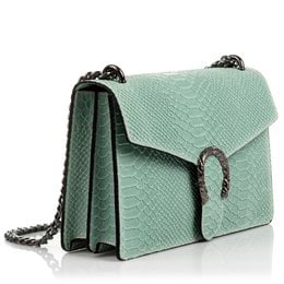 Florence Artegiani. Luce Damenhandtasche. Schlangenleder-Gravur aus echtem Wildleder